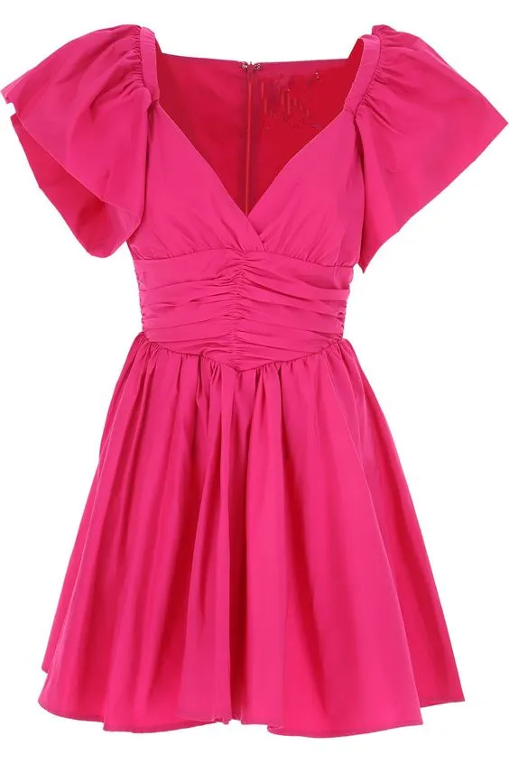 Stylish A-Line Homecoming Dress in Hot Pink, Trendy Fashion Outfit, Model Y2530