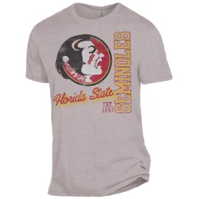 Alternative Apparel Men's Vault Seminole Logo/Florida State Seminoles Design Short Sleeve T-shirt - Oatmeal