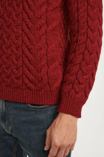 Aran - Unisex Crew Neck Sweater - Red