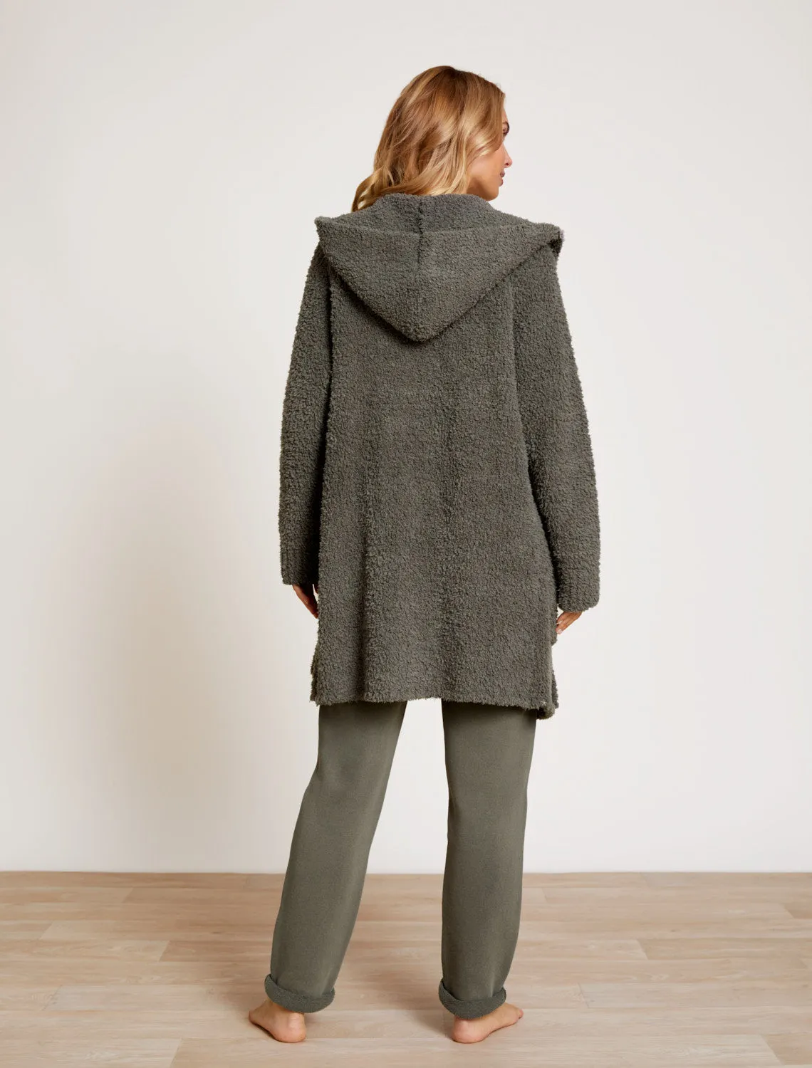 Barefoot Dreams CozyChic Boucle Hooded Long Coatigan