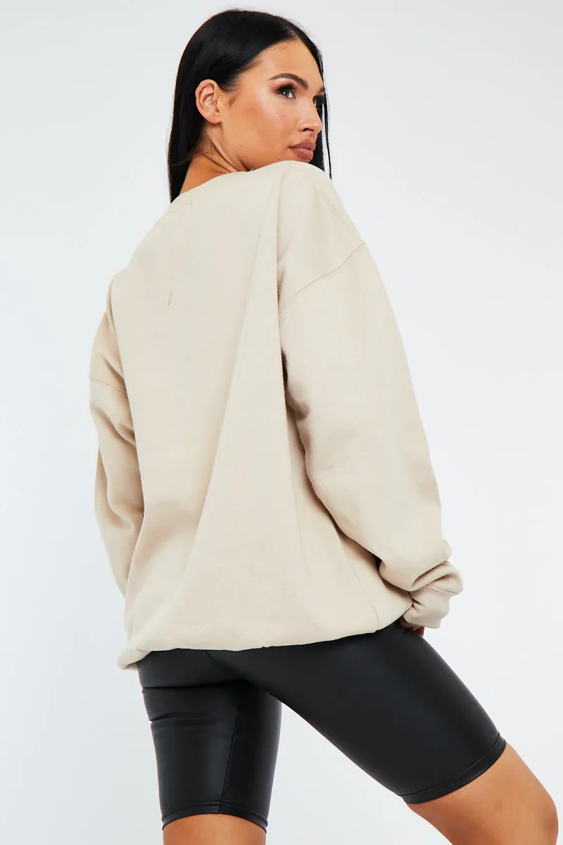 Beige Oversized Vancouver Sweatshirt - Kyran