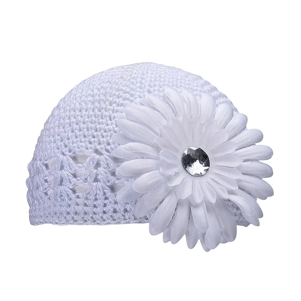 Girls Crochet Flower Hat - ONLY 1 LEFT !!!