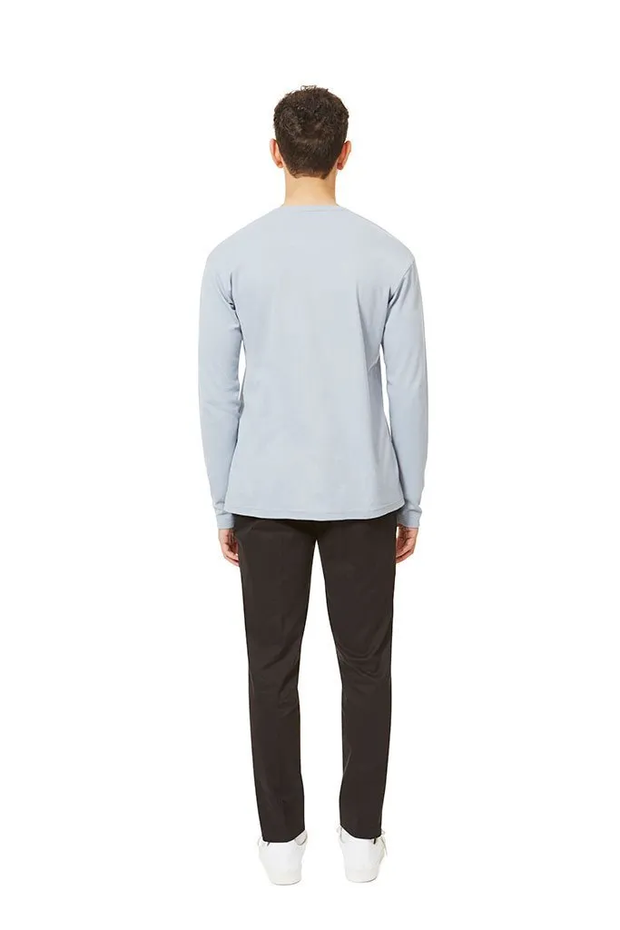 Long Sleeve Henley - Light Blue