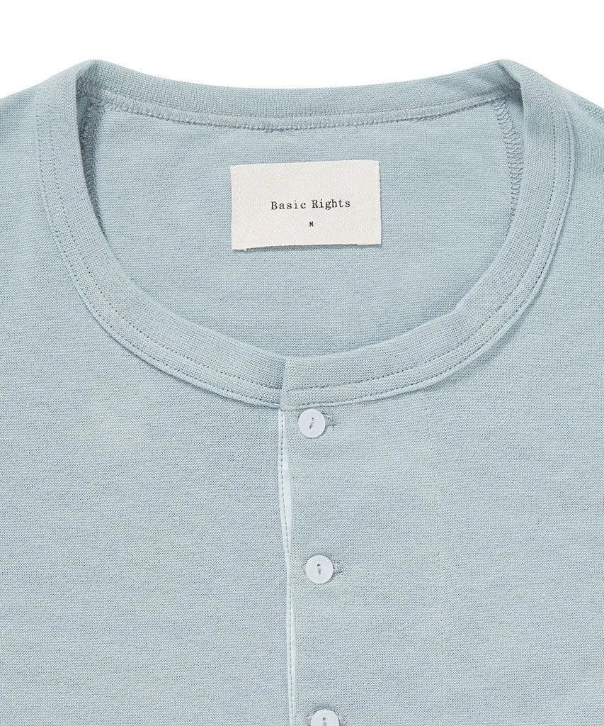 Long Sleeve Henley - Light Blue