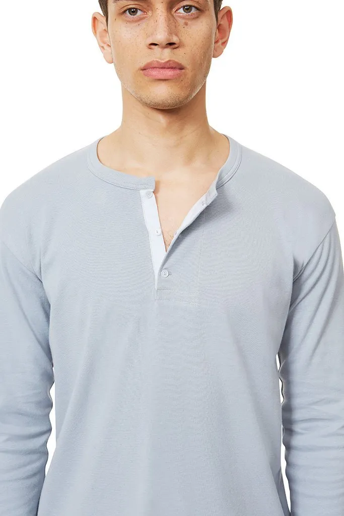 Long Sleeve Henley - Light Blue