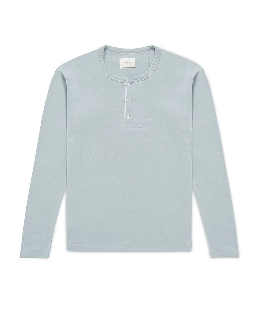 Long Sleeve Henley - Light Blue