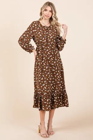 Mandy Chocolate Floral Dress