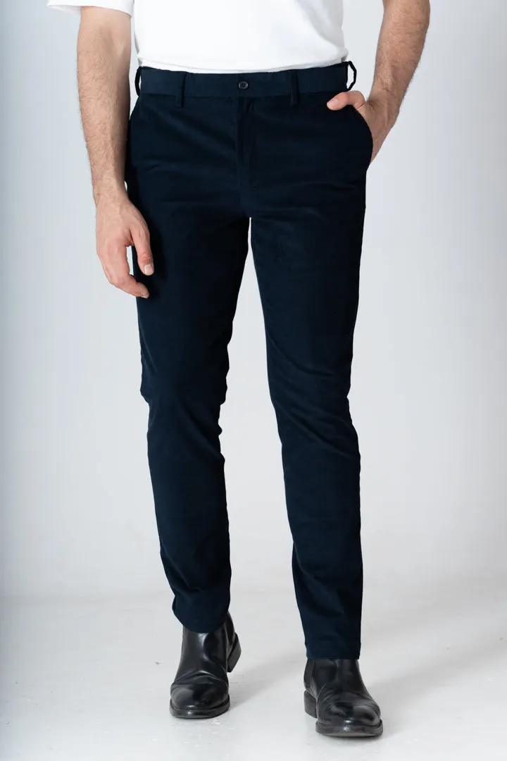 Navy Corduroy Stretch Pants