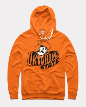 Vibrant Orange Hoodie with Oklahoma State Cowboys Banner Block Design