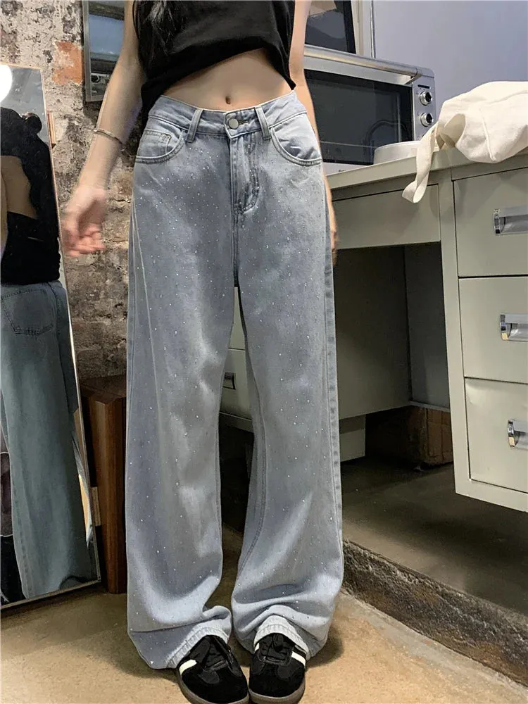 Retro Hot Diamond Straight Streetwear Jeans