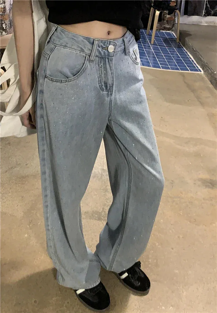 Retro Hot Diamond Straight Streetwear Jeans