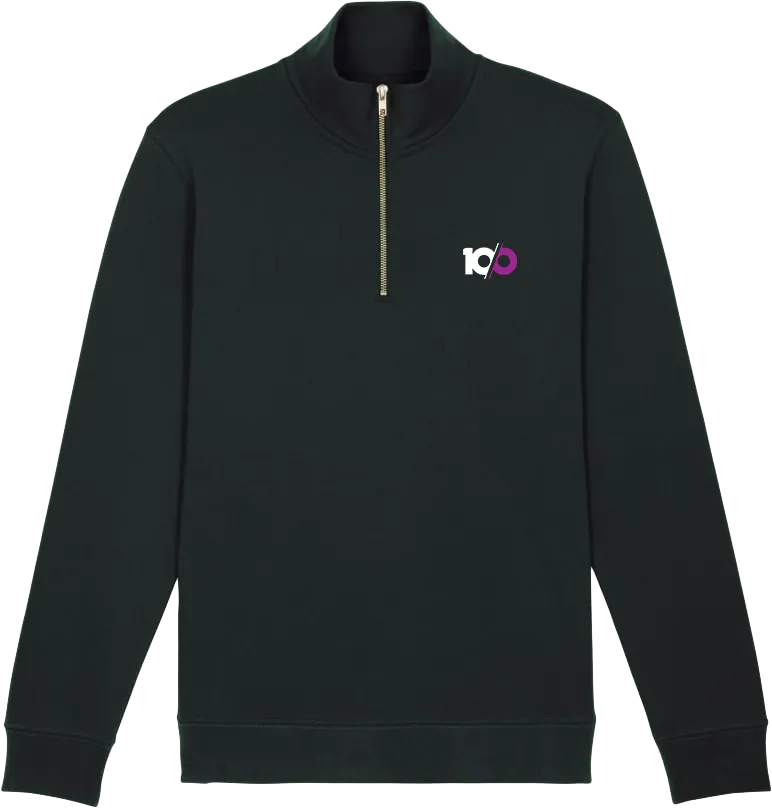 ten/o 'Logo' Embroidered Quarter Zip - Black