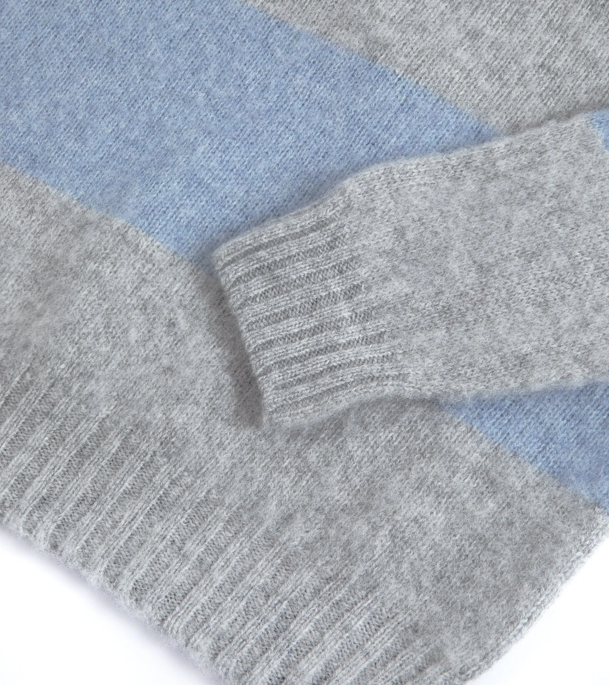 Trunk Carter Wide Stripe Crew Neck Sweater: Light Grey