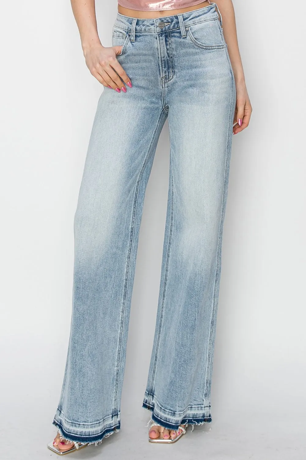 Washed High Rise Wide Leg Jeans (0 - 3X)