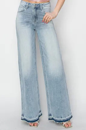 Washed High Rise Wide Leg Jeans (0 - 3X)